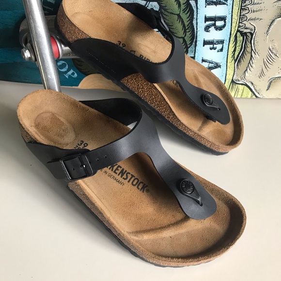 Womens Birkenstock Gizeh Sandal - Black  Size 39 - Picture 1 of 10